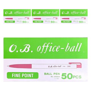 O.B. 歐布德 白桿自動原子筆 輕巧好寫讀書 好攜帶, 紅色, 4盒