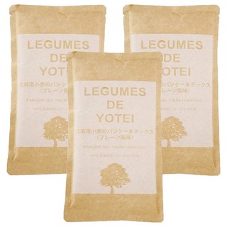 LEGUMES DE YOTEI 100%北海道小麥鬆餅粉 天然原味, 日本職人精心製作, 健康安心, DIY午茶首選, 180g, 3包
