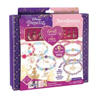 make it real 美麗夢工坊 迪士尼公主酷甜水晶串珠組, 內含九種精緻的迪士尼公主形象墜飾, 可組成至少六條手鍊, 1盒