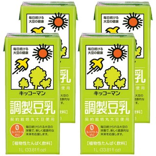KIKKOMAN 龜甲萬 調製豆乳 植物性蛋白飲料, 1000ml, 4瓶