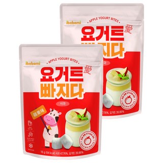 ibobomi 乳酸菌優格點心 蘋果味, 使用新鮮生乳，不含人工香料、色素及防腐劑，夾鏈包裝, 16g, 2包