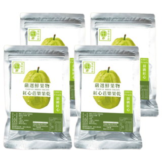 果乾小弟 紅心芭樂乾 台灣原生水果 100%嚴選新鮮 低溫烘培 天然無添加, 70g, 4包