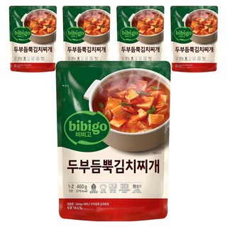 CJ bibigo 泡菜豆腐鍋調理包, 5包, 460g