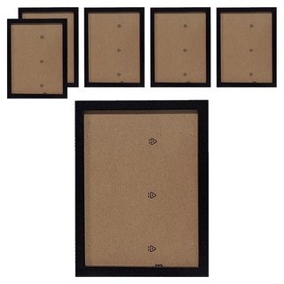 iINDOORS 北歐簡約實木相框 Set 6, 黑色, 40 x 30 x 10cm, 6件