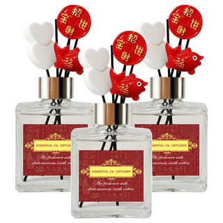 QiMart 迎春納福香氛珪藻擴香瓶, 水麝香, 200ml, 3件