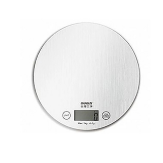 SANLUX 台灣三洋 數位料理秤 SYES-K452 高精度感測器 自動關機 高強度強化玻璃材質, 3kg, 銀色