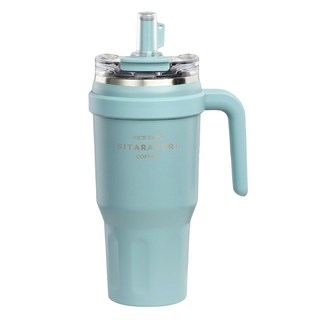 Sitarayuri 手把吸管杯 雙飲款, 藍色, 1個, 780ml