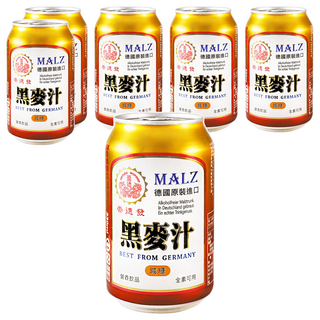 崇德發 黑麥汁Light減糖易開罐 德國原裝進口 養生飲品, 330ml, 6罐