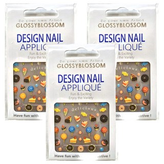 GLOSSYBLOSSOM 可愛美甲貼 Set, Design Nail Applique, 蛋糕 + 甜甜圈, 1組