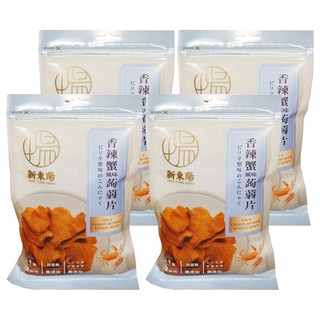 新東陽 香辣蟹風味蒟蒻片 4包 Q彈有嚼勁 香辣夠味, 100g