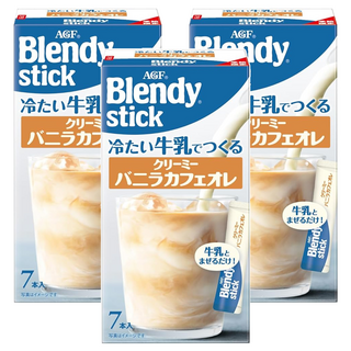 AGF Blendy 咖啡牛奶歐蕾 香草風味, 5.5g, 7個裝, 3盒