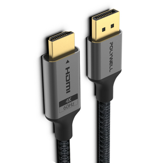 POLYWELL 寶利威爾 DP轉HDMI 鋁合金編織線 4K60Hz 影音傳輸線 3m, PW15-W46-M330, 1條