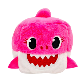pinkfong 碰碰狐 鯊魚寶寶方塊音樂絨毛玩偶 - 鯊魚媽媽, 粉紅色, 1個, 8cm