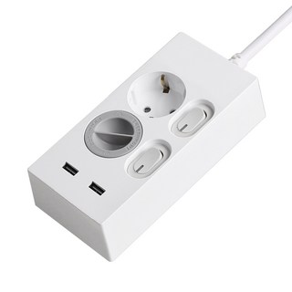 SWEET HOME 韓國製造 獨立開關 USB 2埠 2孔延長線 + 安全蓋, 5m, 1個, 混合顏色