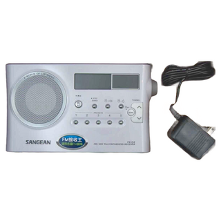 SANGEAN 山進電子 調頻/調幅數位式收音機 PR-D4 10組電台記憶 3.5mm耳機輸出插孔, 白色
