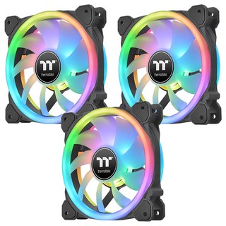 thermaltake 曜越 SWAFAN 12 RGB 正反轉水冷排風扇 扇葉可自由替換 方便維護 不干擾RGB燈效 扇葉可清水沖洗, CL-F137-PL12SW-A, 黑色, 3個