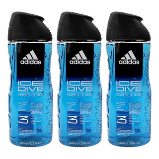adidas 愛迪達 男性三合一潔顏洗髮沐浴露 超越沁涼, 400ml, 3瓶