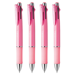 ZEBRA 斑馬牌 Clip-on Multi 1000 多功能原子筆 四色五合一 柔和色系筆身 方便攜帶, 淡粉色, 4支