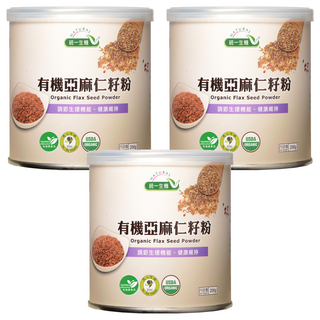 統一生機 有機亞麻仁籽粉, 200g, 3罐