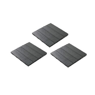 BlueEarth 組裝式露台地磚 拼接地板 室內裝潢, 黑色, 3個