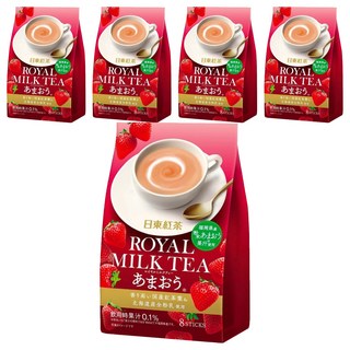 日東紅茶 皇家奶茶 草莓 果汁0.1%使用, 14g, 8包, 5袋
