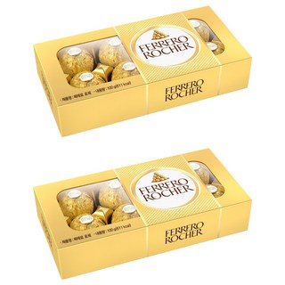 FERRERO ROCHER 金莎 金莎巧克力方型盒 8顆裝, 100g, 2盒
