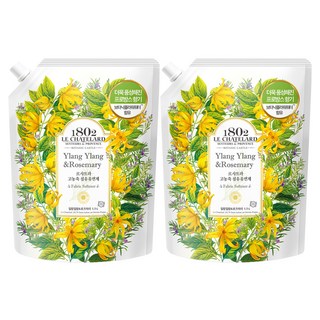 르샤트라1802 보타닉 캐슬 섬유유연제 일랑일랑 로즈마리 리필, 1.5L, 2개