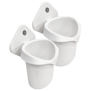 ffcat 廚房/浴室強力無痕貼置物筒架 10.5cm*10cm*15cm, 白色, 2個