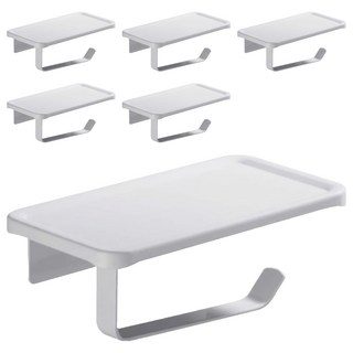 comet 黏貼式鋁製廁所衛生紙架, 6個, 白色