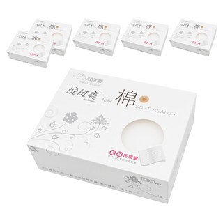 拭拭樂 悅拭美 化妝棉 160片, 點點凹凸表面 7x10cm 珍珠圓點設計, 6盒