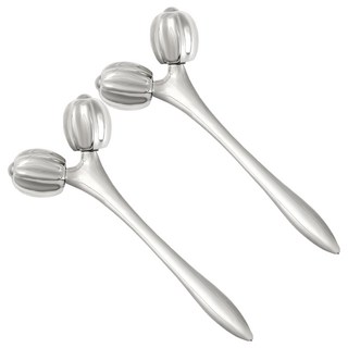 Bacogel 臉部下巴金屬按摩滾輪棒, 銀色, 2個