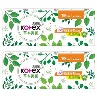 Kotex 靠得住 草本抑菌 微米慕斯表層 日用量少衛生棉, 19cm, 39片, 2組