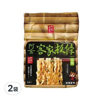 阿舍食堂 客家粄條, 勁寬板條口感, 原味, 蛋奶素, 475g, 2袋