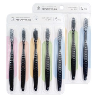 Back to Basics 大王王牌寬頭牙刷 黑色 5入組, 2套