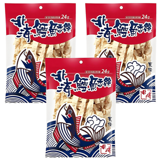 北海 鱈魚香絲 寬條, 80g, 3包