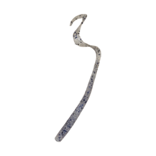 Gary YAMAMOTO 長捲尾蛆 緩沉 黑鱸 釣組 汲鉤頭 德州 卡羅萊納釣組 Neko 4吋, 珍珠藍 + 黑顆粒 + 銀亮片, 10入