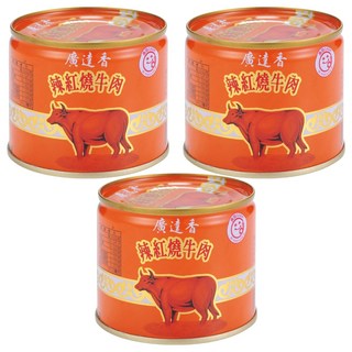 廣達香 辣紅燒牛肉, 不添加防腐劑、味素, 精選優質牛肉, 210g, 3罐