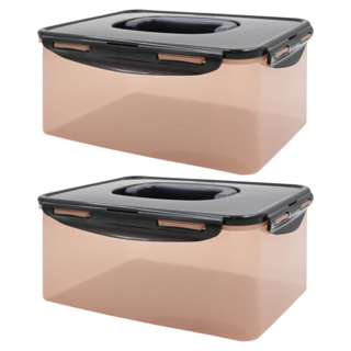 LocknLock 樂扣樂扣 提把保鮮盒 粉色, 3.6L, 2個