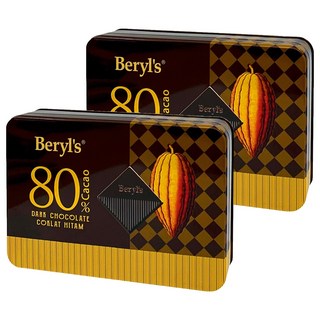 Beryl's 80%可可含量黑巧克力 108g (鐵盒裝), 2盒