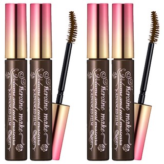 키스미 히로인메이크 볼륨앤컬 어드밴스드 필름 마스카라 6g, 02 브라운, 4개