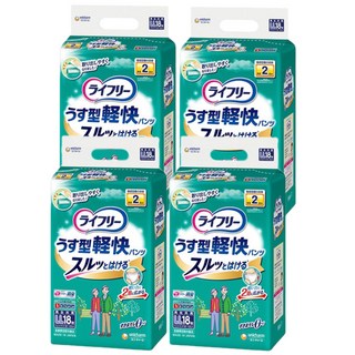 Lifree 來復易 日本原裝進口 輕薄安心活力褲 成人紙尿褲 2倍彈性, LL, 18片, 4包