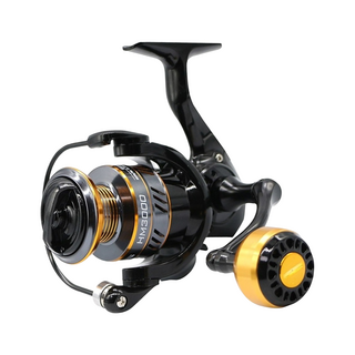 Rooblinos 輕型金屬紡車輪旋轉捲線器 淡海水通用 CNC海竿路亞, HM5000, 黑色 + 銀色 + 橙色