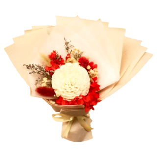 A-ONE 匯旺 乾燥花束 索拉太陽玫瑰花 通草手工花 含包裝紙尺寸：約25 x 25公分, 彩色