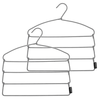 brabantia 柔軟觸感褲子專用衣架, 白色 + 黑色, 2個