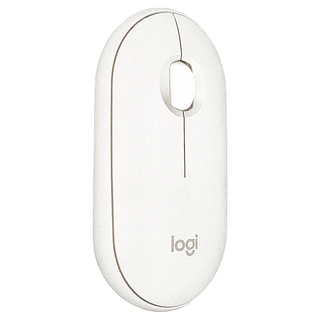 logitech 羅技 PEBBLE MOUSE 2 M350S 無線藍牙滑鼠, MR0103, 珍珠白