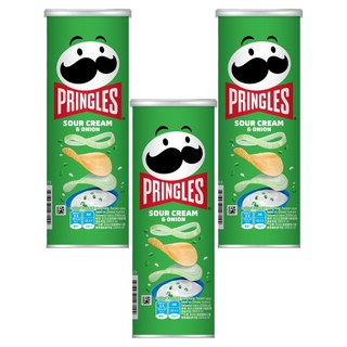 PRINGLES 品客 洋芋片，香濃洋蔥口味，酥脆口感, 102g, 3罐