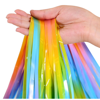 Peito 生日派對婚禮裝飾馬卡龍色派對拉簾, 彩虹色, 2個