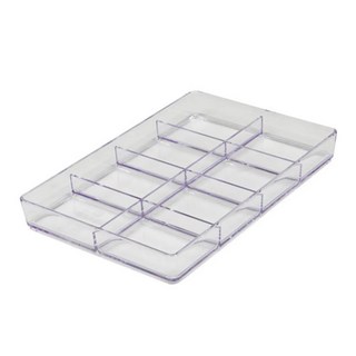德德小品集 收納分類盒 8格 透明 飾品 餐具 眼影盤 口紅, 1個