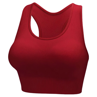 歐美高強度挖背運動內衣 經典酒紅 L