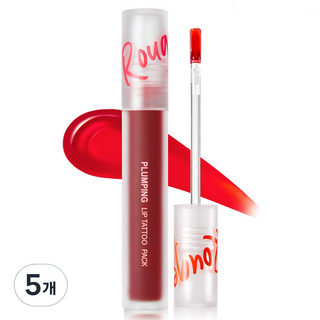 카트린 맥스클리닉 루즈스타 플럼핑 립 타투 팩, 클래식레드, 5개